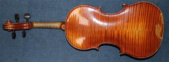 Two late 19th century violins,